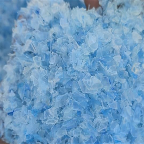 500 Tons of Hot Washed PET Flakes in Light Blue Available for Sale Worldwide 