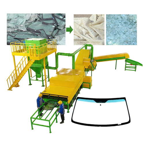 Laminated Glass Recycling Machine separating the glass from the PVB material recycling windshields