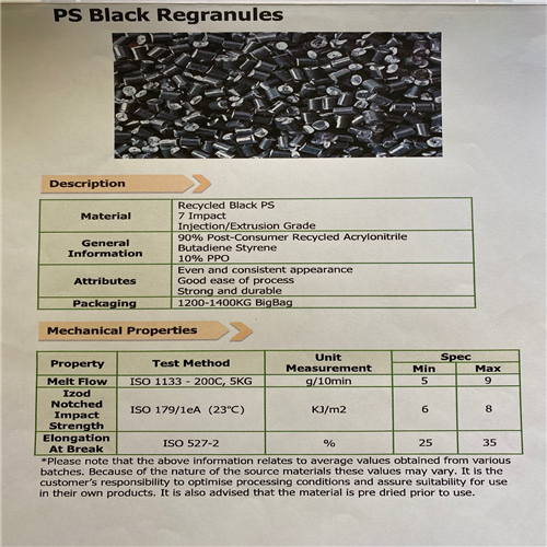 Monthly Supply of 200 MT Black PS Regranulate from Croatia, Europe to Worldwide
