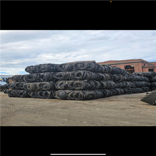 Large Quantities of Baled Tyre Scrap Ready for Global Shipment from Boston, USA